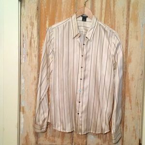 CLUB MANACO Menswear Stipe Silk Twill Shirt